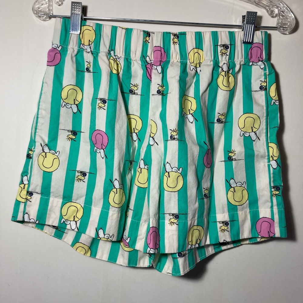 Hanna Anderson Women’s Peanuts Poplin Pajama Set Top & Shorts Size Small - Picture 7 of 16